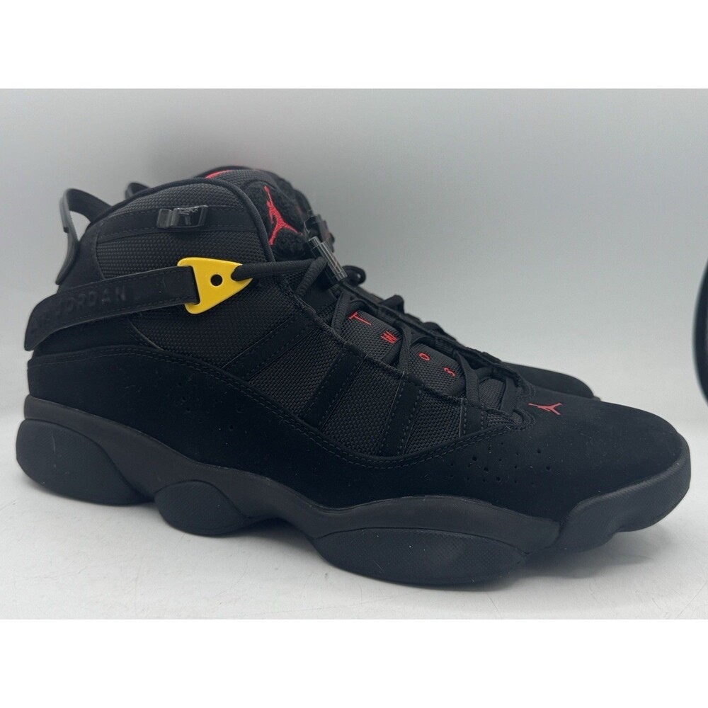 Air Jordan 6 Rings Black University Red Sulfur 322992-065 Men’s Size 11.5